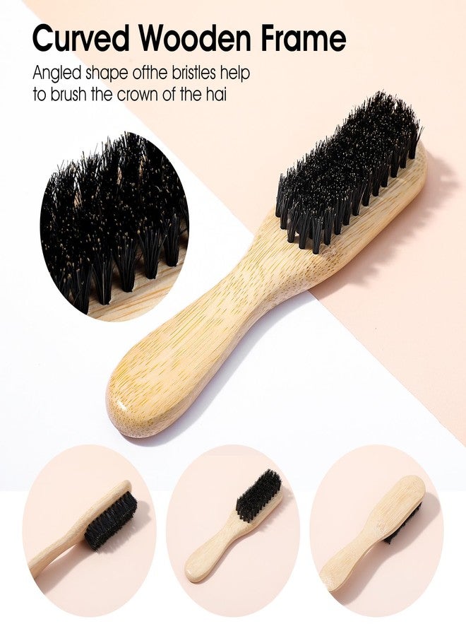 Thrymme 2 Pcs Mini Boar Bristle Hair Brush, Mini Slick Back Brush Anti Frizz Edge Control for All Hairs Types, Gentle Scalp Massage, Natural Bristles - Image 5